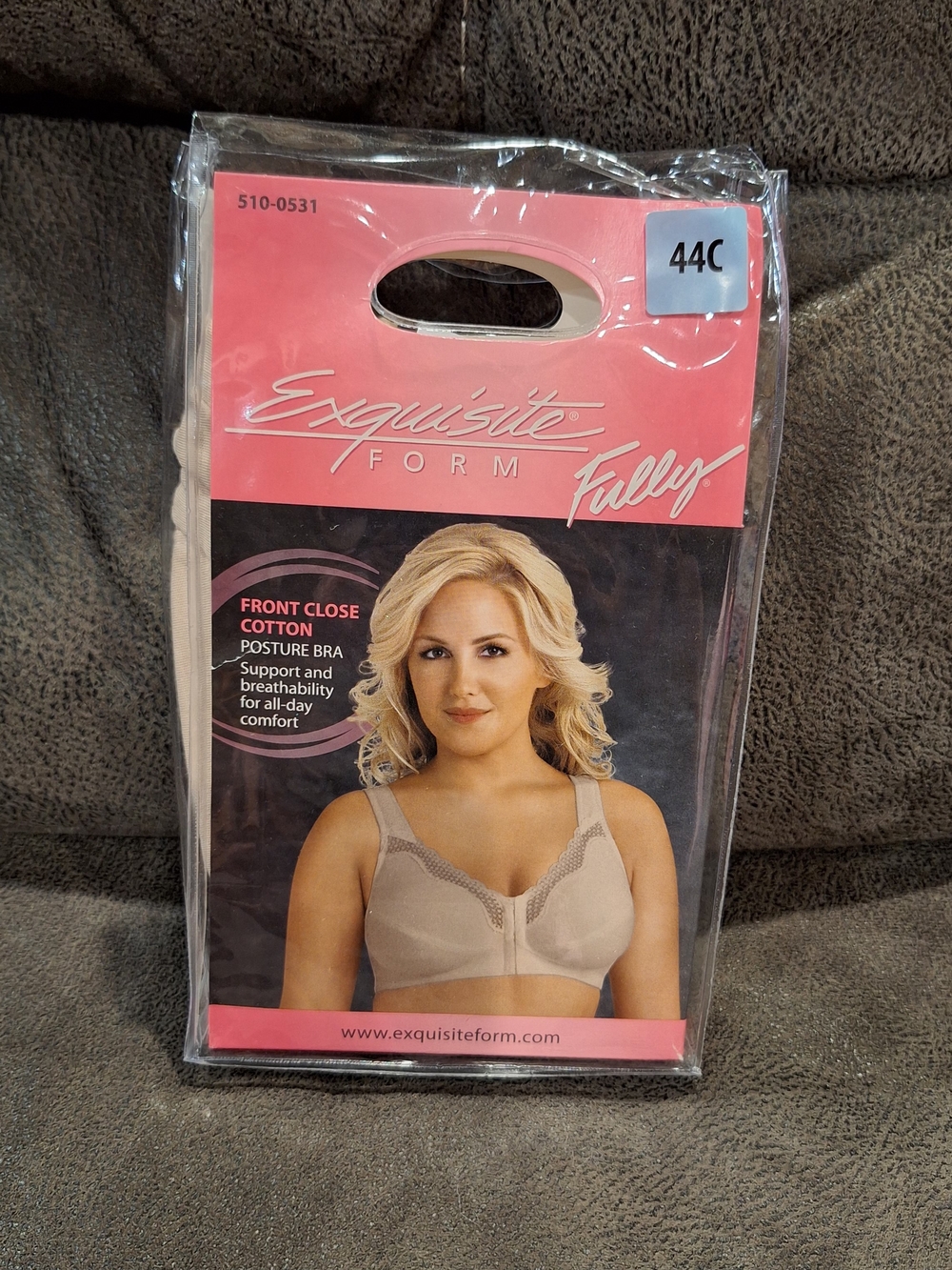 Exquisite Form Fully Front-Close Cotton Posture Bra - Beige (44C)